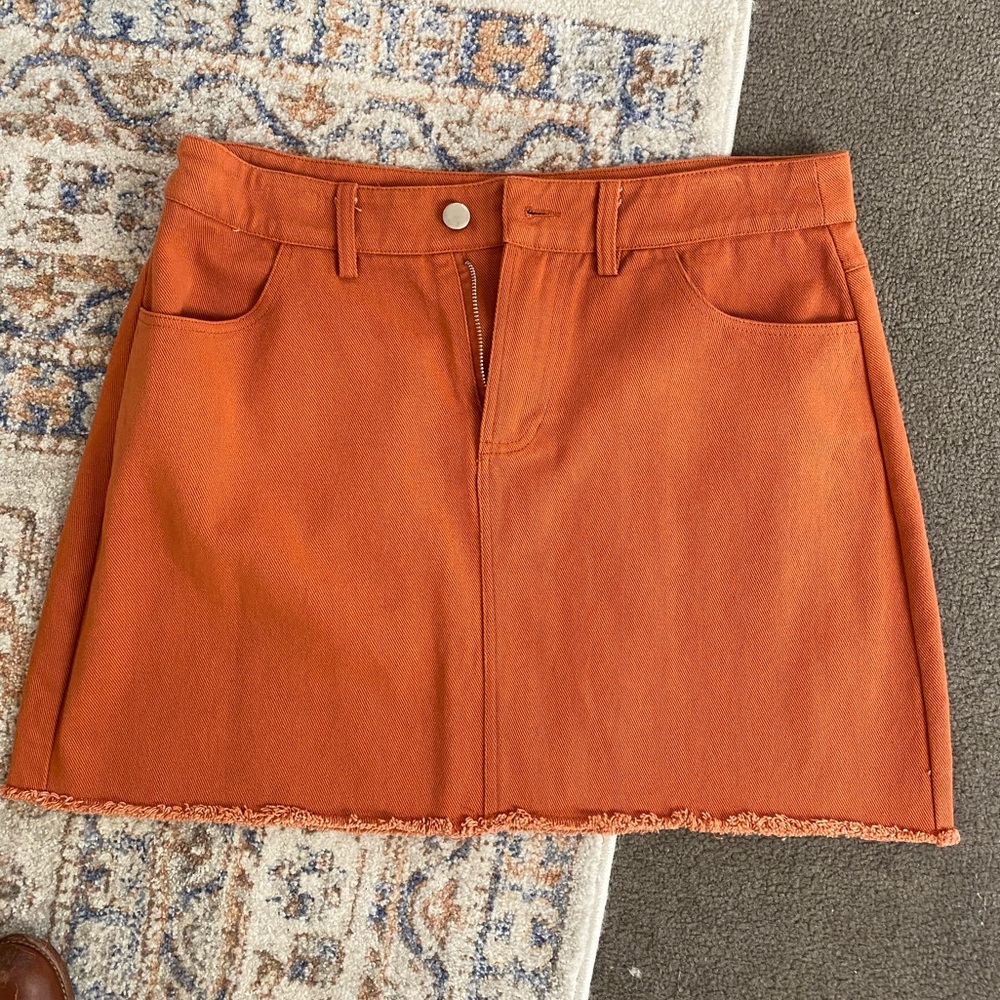 Orange Denim Skirt